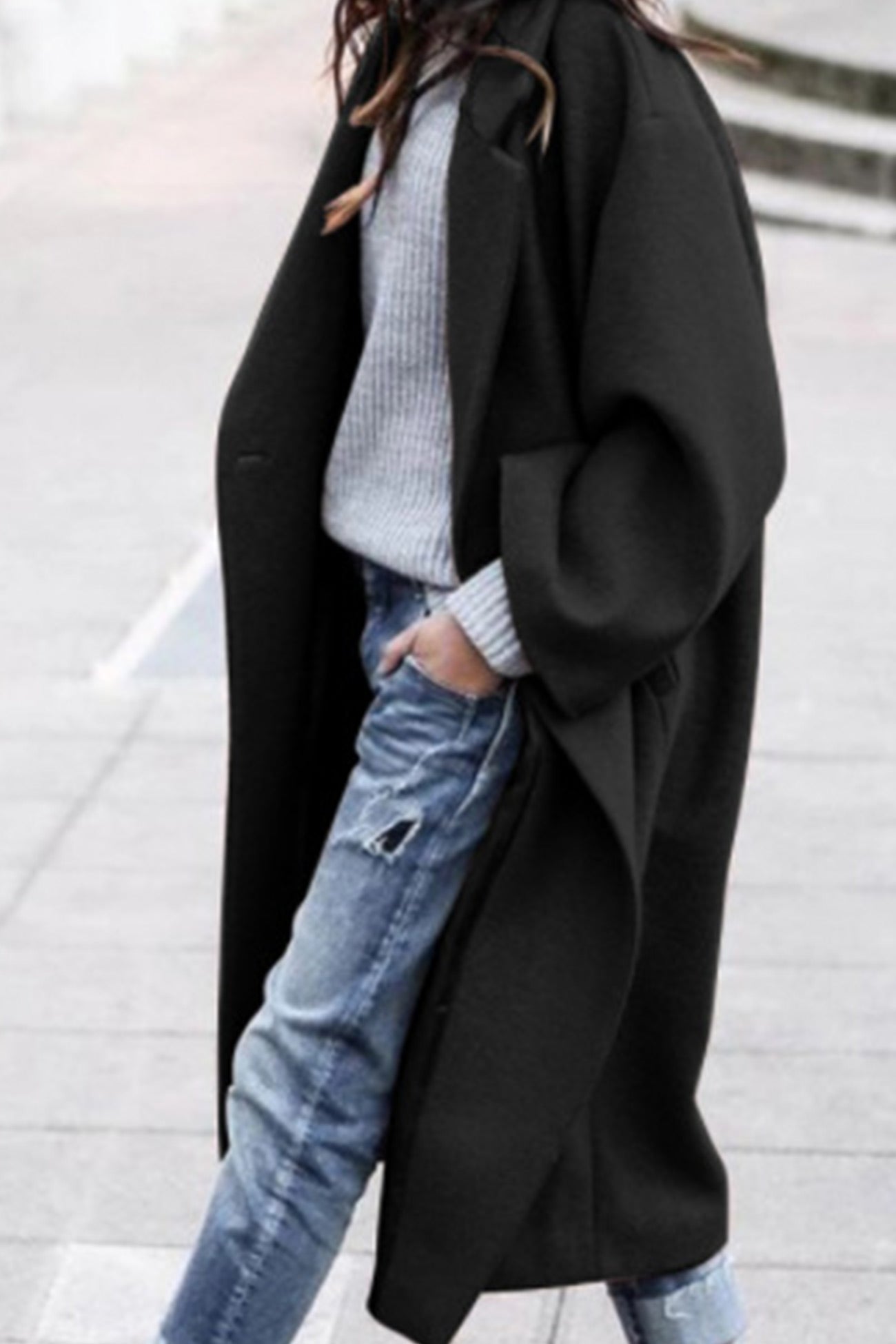 LD | Elegante jas met oversized revers