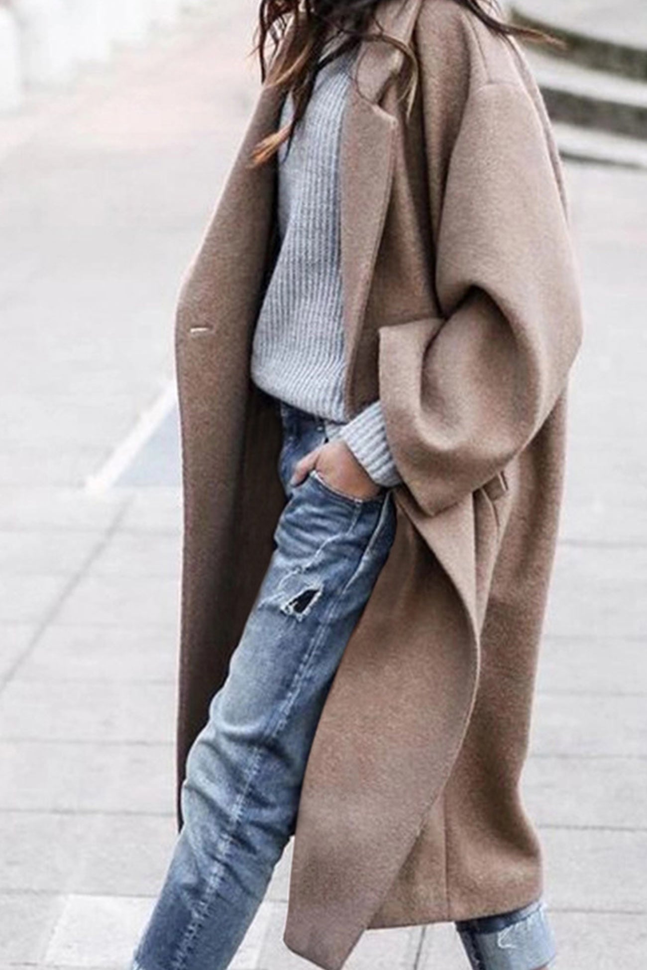 LD | Elegante jas met oversized revers