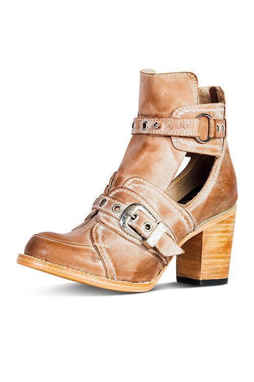 TS | Rustic ankle boot with block heels