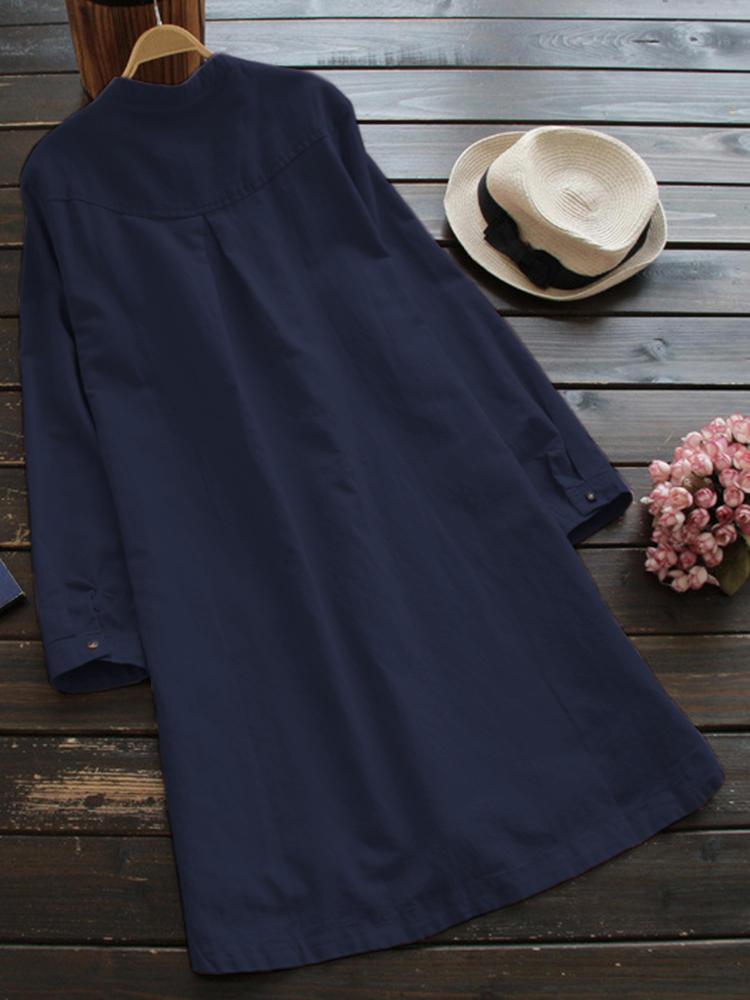 LM | Long-sleeved mini dresses with buttons