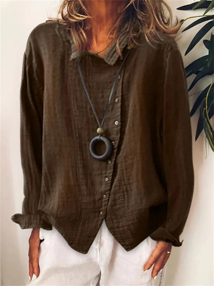 TS | Asymmetric button-up blouse