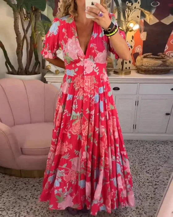 TS | V-neck dress with floral print