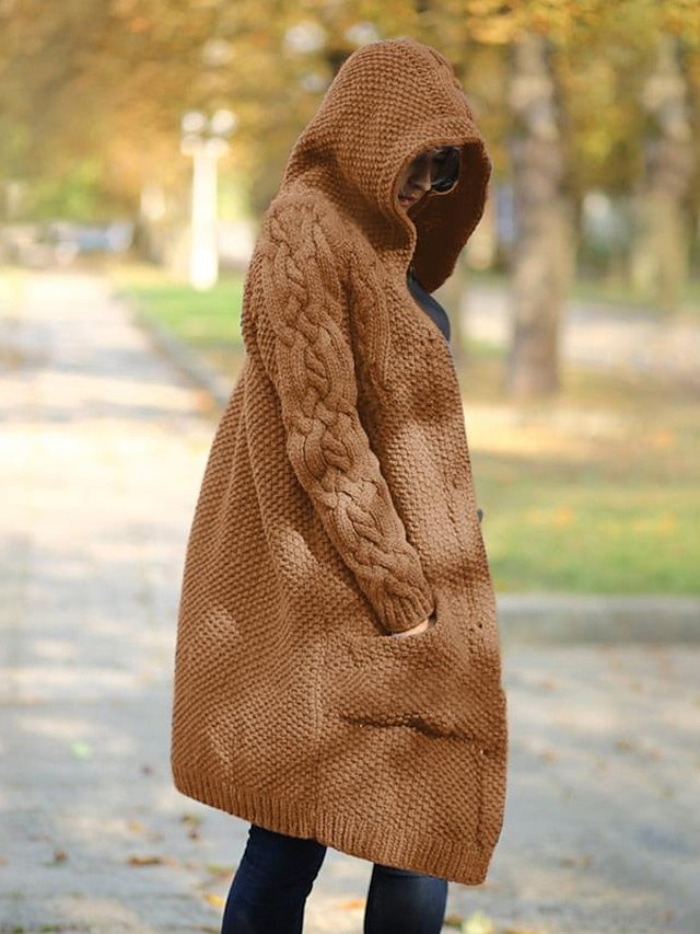 TS | Cardigan with hood in chunky knit