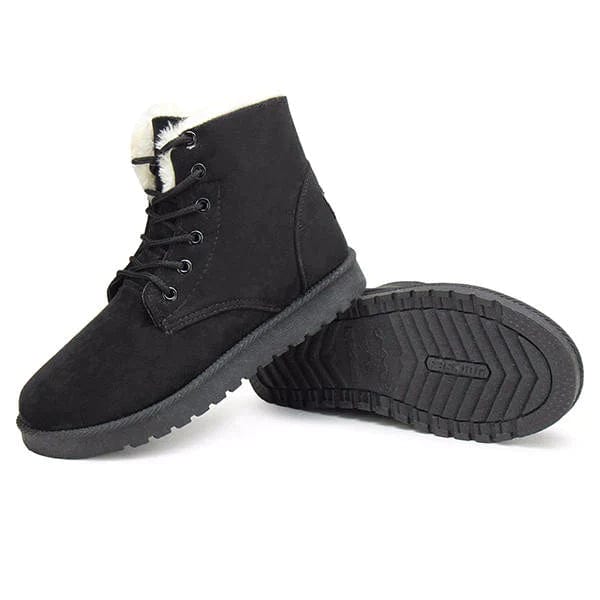 LM | Snow white lace-up ankle boots