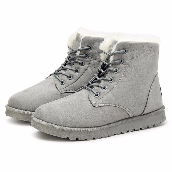 LM | Snow white lace-up ankle boots