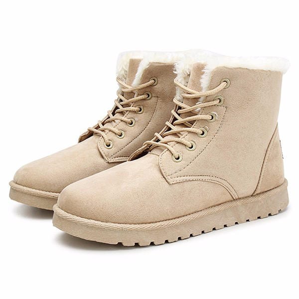 LM | Snow white lace-up ankle boots