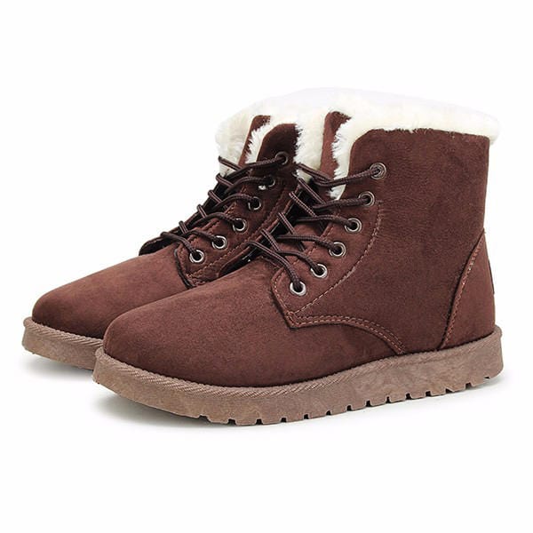 LM | Snow white lace-up ankle boots