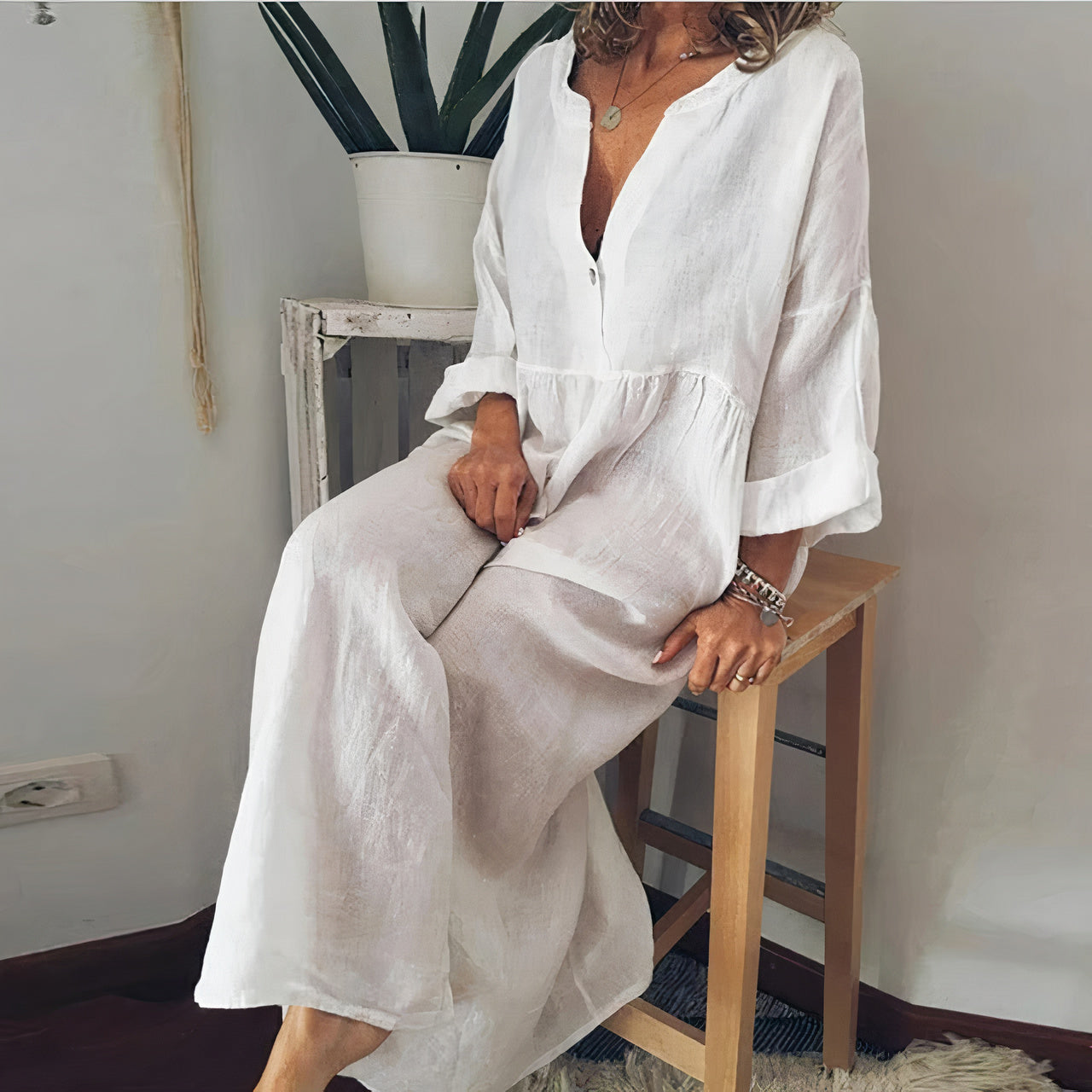 LM | Ladies linen blouse dress