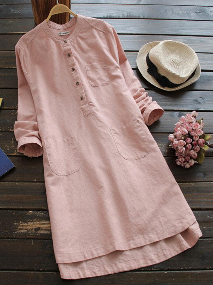 LM | Long-sleeved mini dresses with buttons