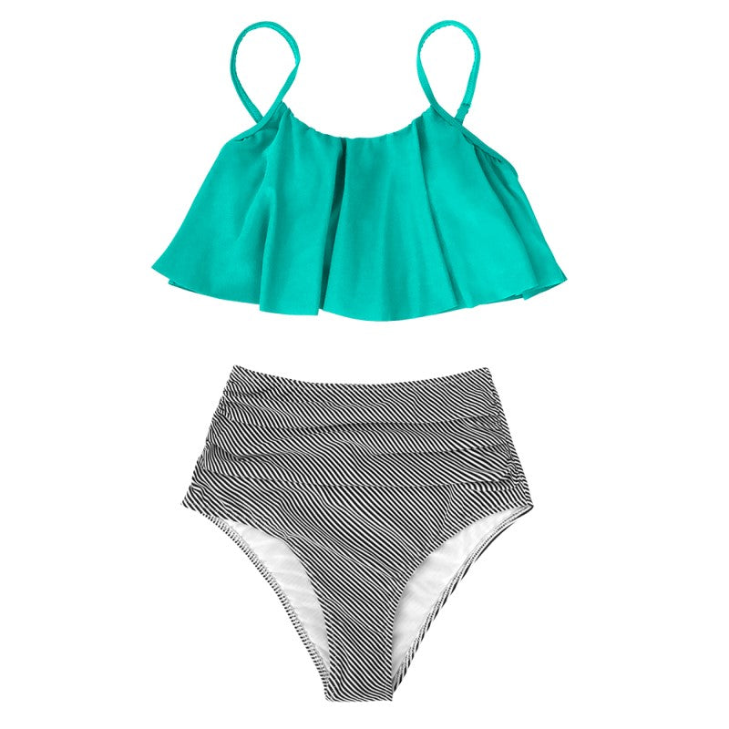 TS | Colorful bikini with ruffles