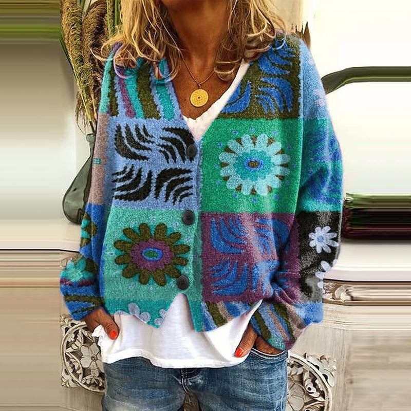 TS | Printed cardigan with button placket