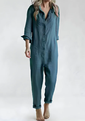 TS | Long-sleeved jumpsuit with button placket