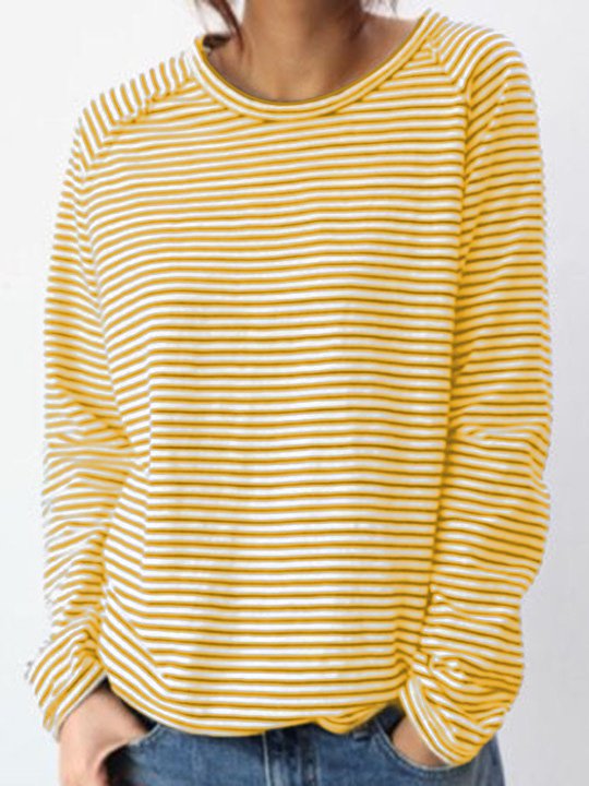 TS | Casual striped long sleeve sweater