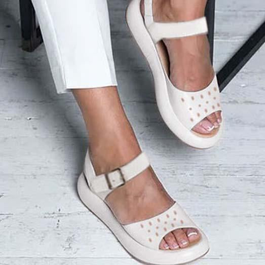 LD | Orthopedisch Peep Toe Platte Sandalen