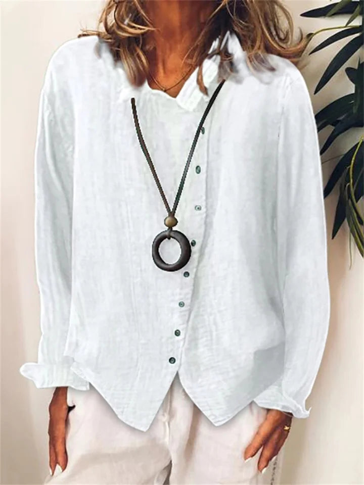 TS | Asymmetric button-up blouse
