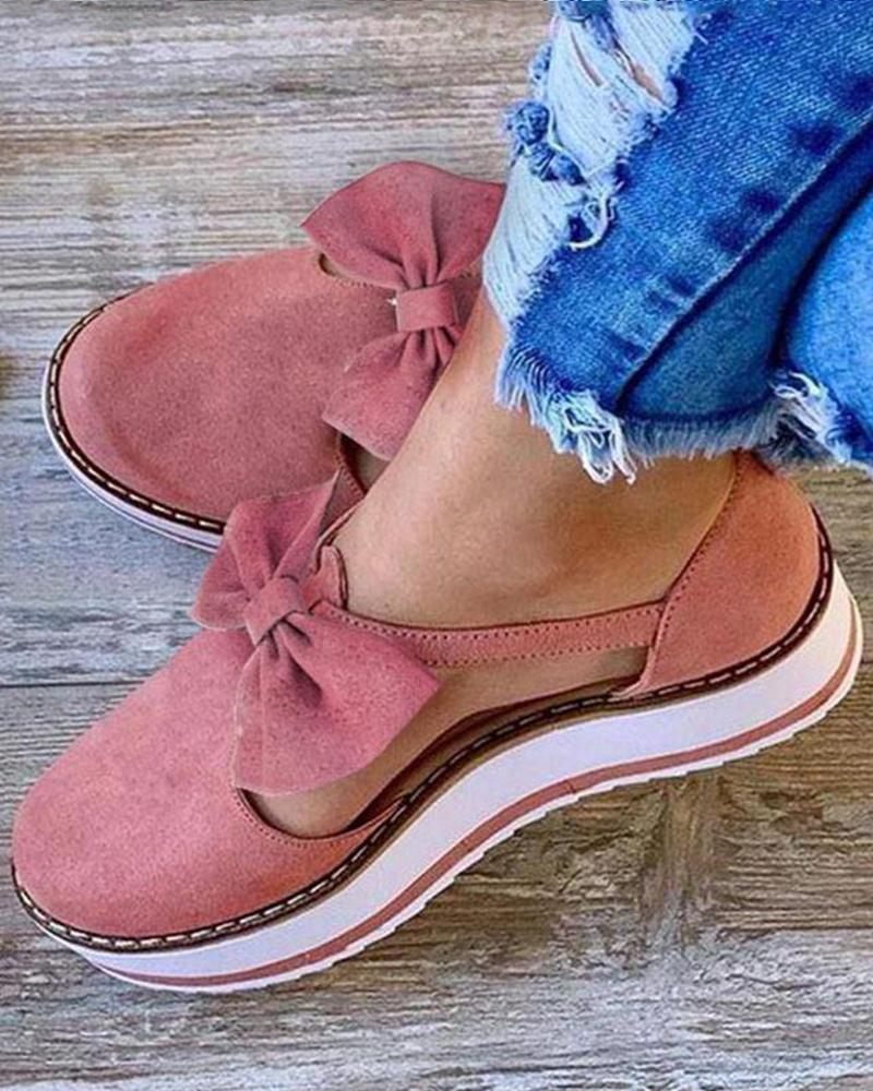 TS | Elegant platform bow shoes