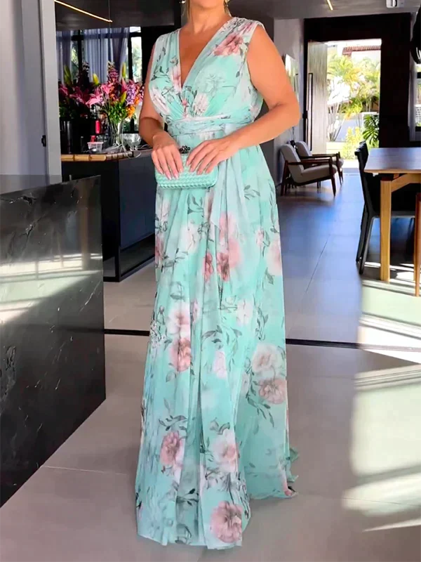 LD | Bloemen maxi jurk met split