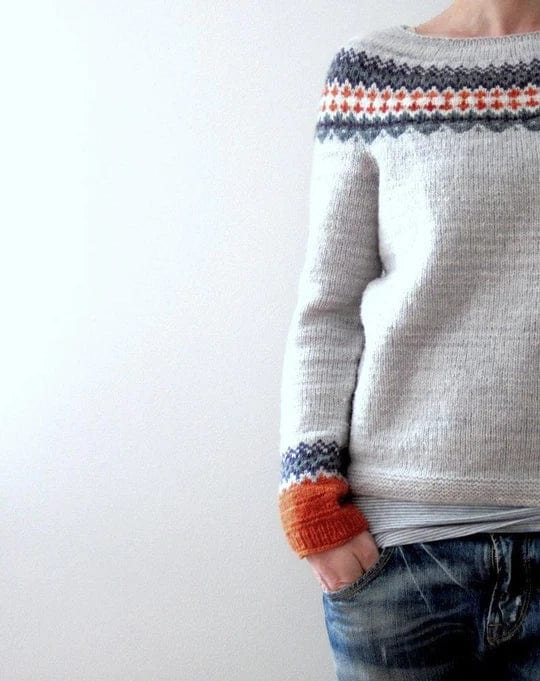 LD | Grijze trui in boho-stijl