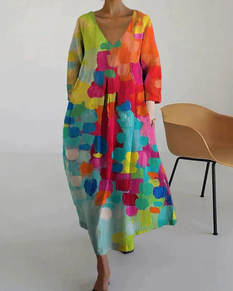 LD | Elegante kleurrijke zomer maxi jurk