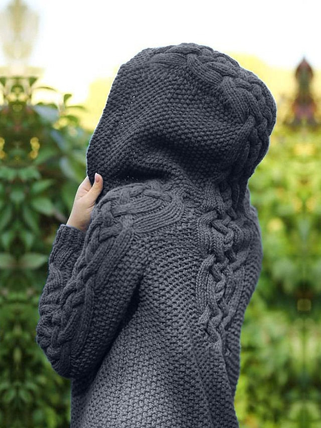 TS | Cardigan with hood in chunky knit