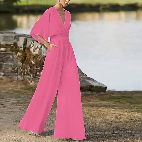 LM | Elegant V-neck jumpsuit