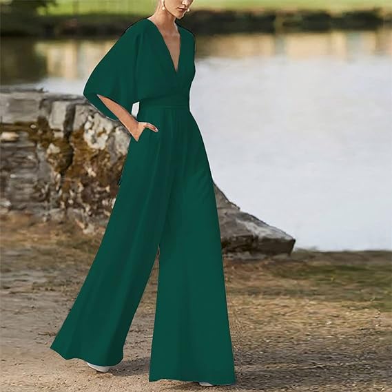 LM | Elegant V-neck jumpsuit