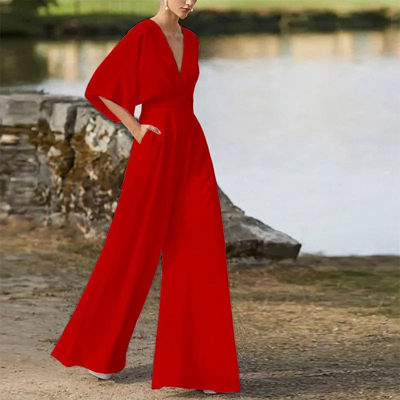 LM | Elegant V-neck jumpsuit