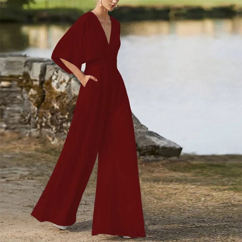 LM | Elegant V-neck jumpsuit