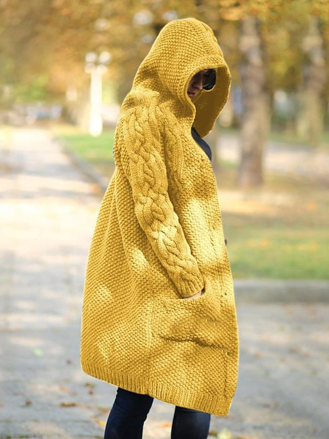 TS | Cardigan with hood in chunky knit