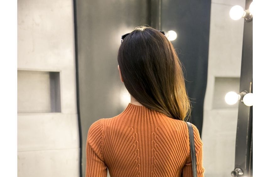 LM | Knitted mini dress with turtleneck