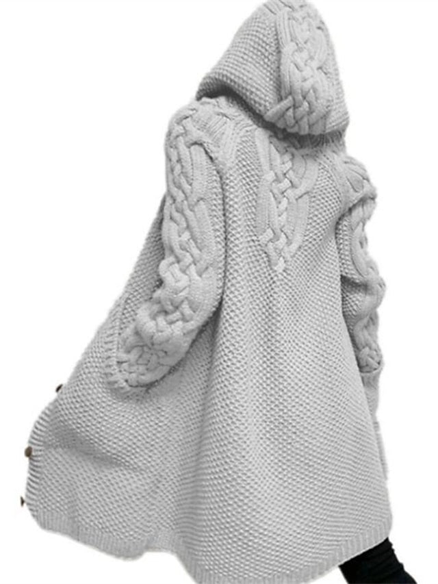 TS | Cardigan with hood in chunky knit