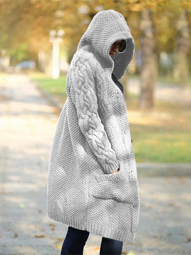 TS | Cardigan with hood in chunky knit