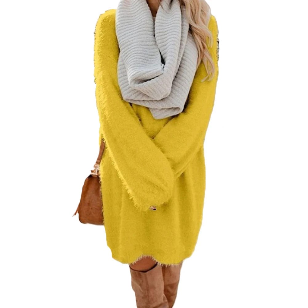LD | Gebreide mini jurk met trui stijl