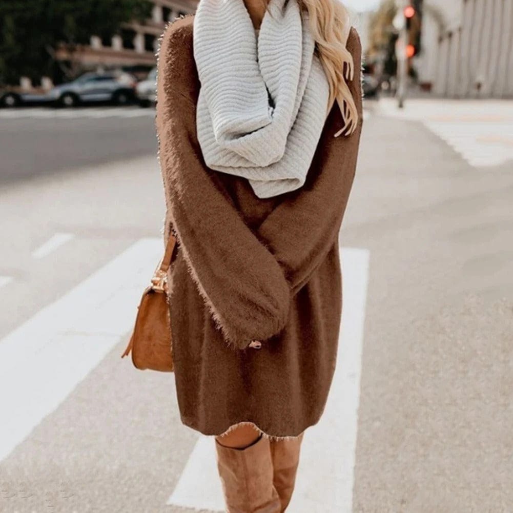 LD | Gebreide mini jurk met trui stijl