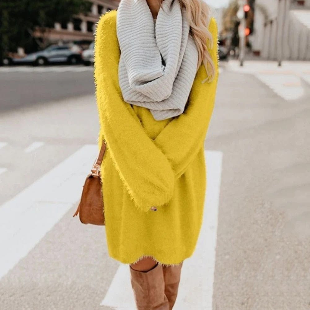 LD | Gebreide mini jurk met trui stijl
