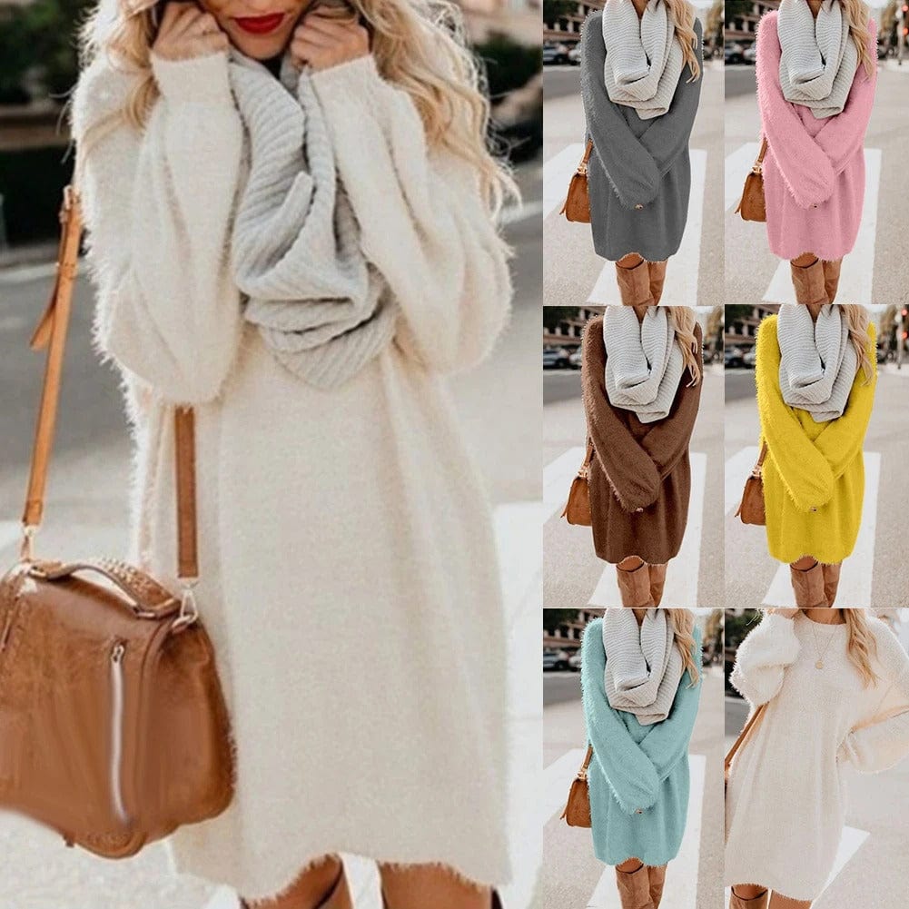 LD | Gebreide mini jurk met trui stijl