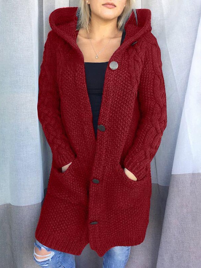 TS | Cardigan with hood in chunky knit