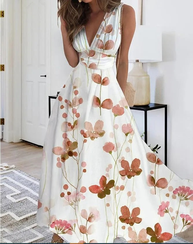 LM | V-neck sleeveless maxi dress