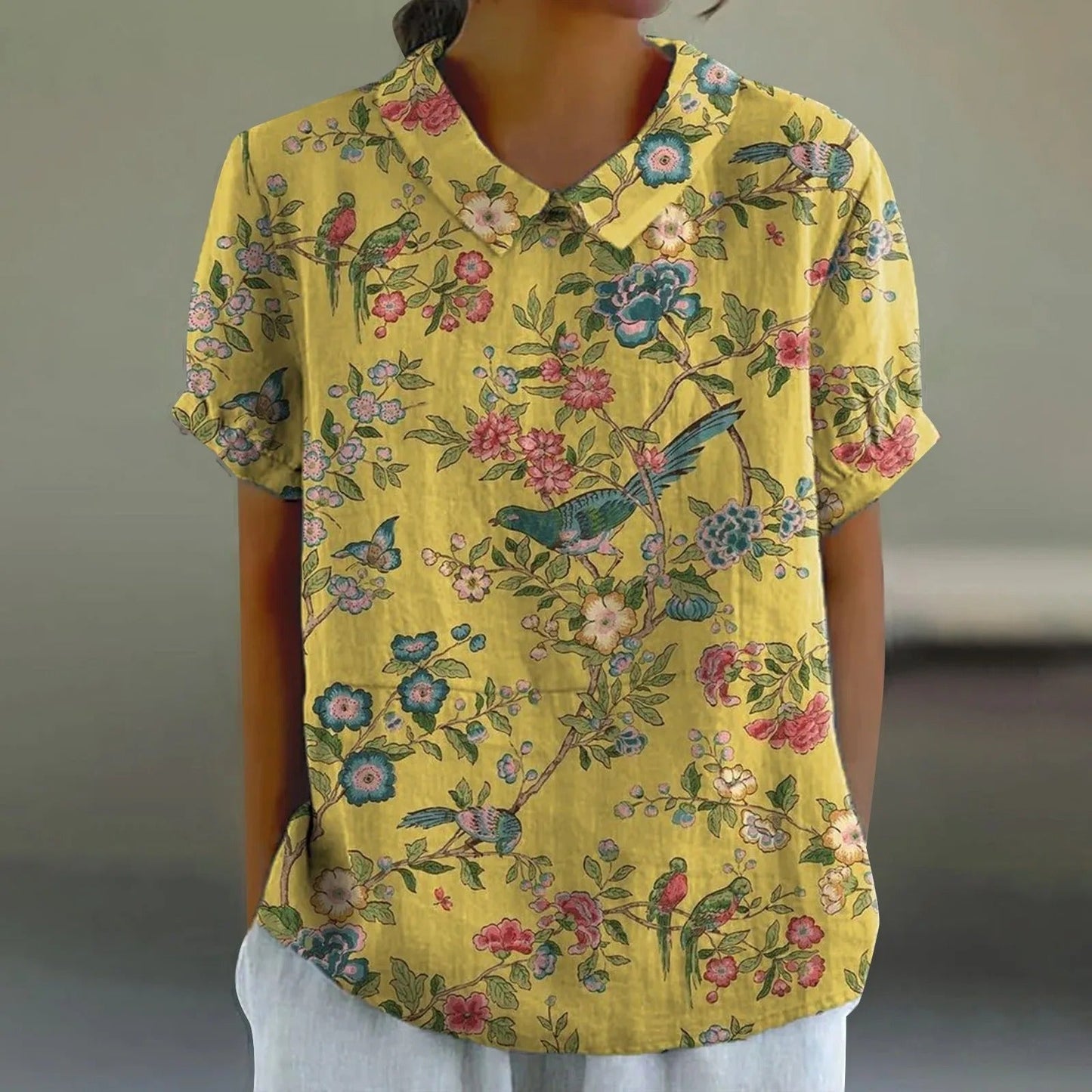LM | Blouse with floral print for women