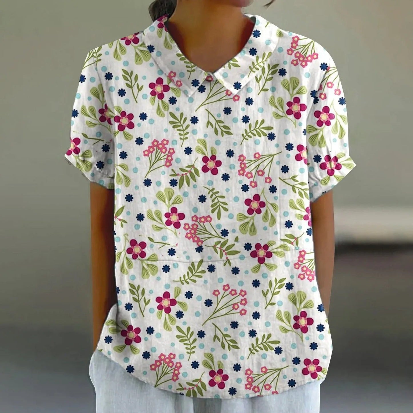 LM | Blouse with floral print for women