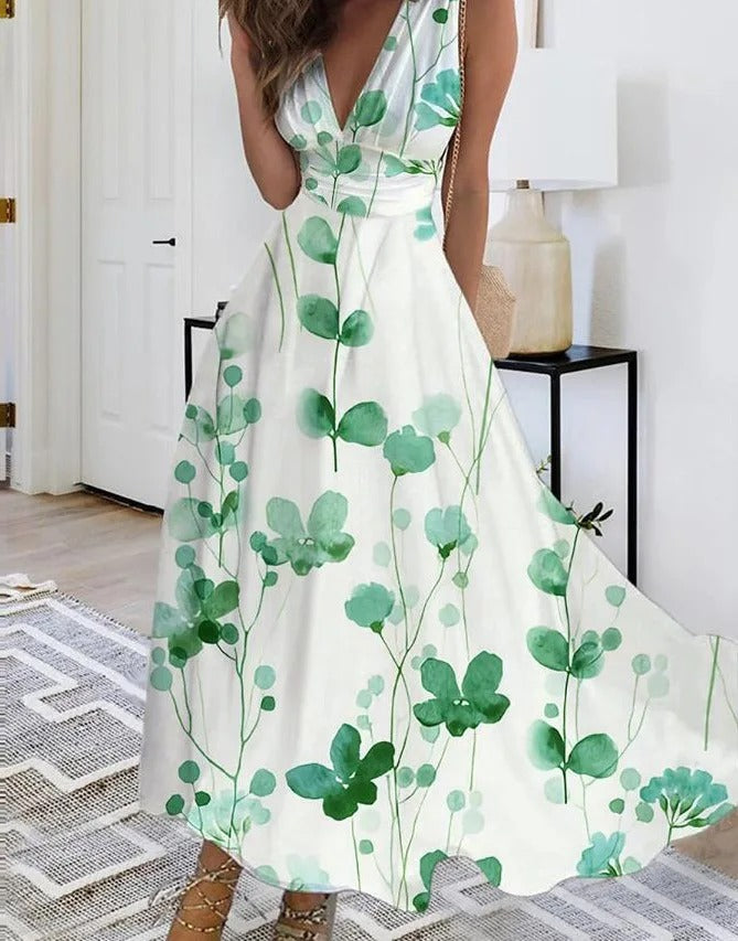 LM | V-neck sleeveless maxi dress