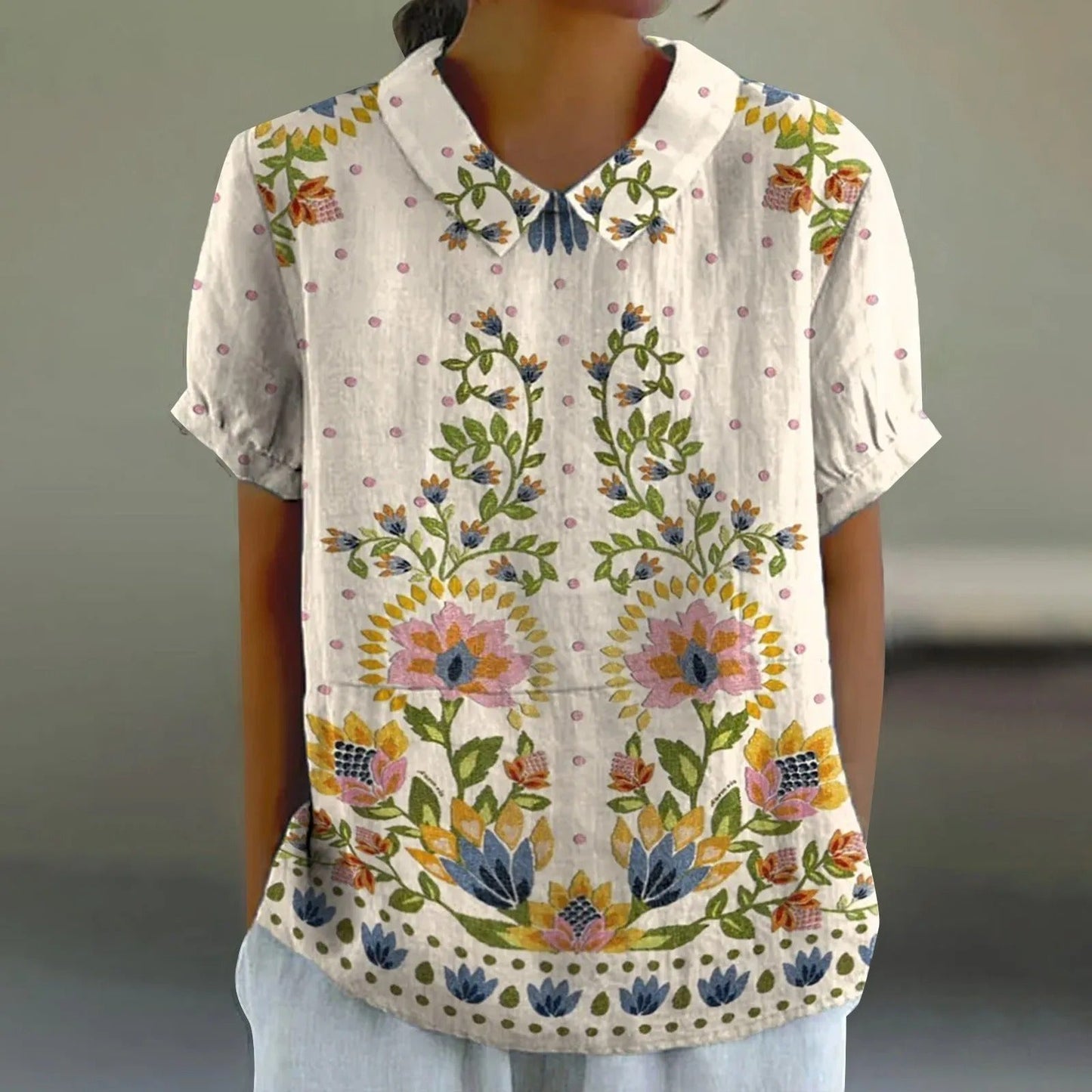 LM | Blouse with floral print for women