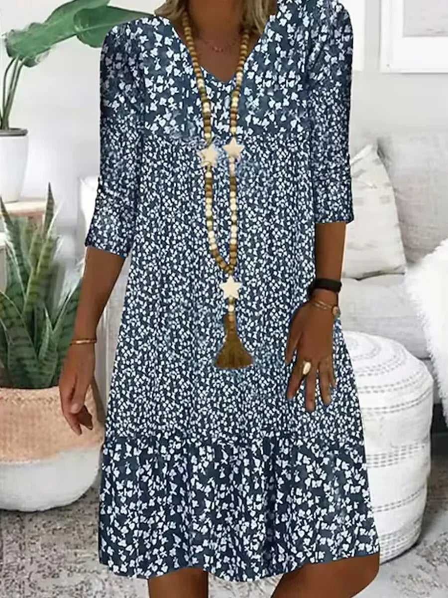 LM | Midi dress with V-neck