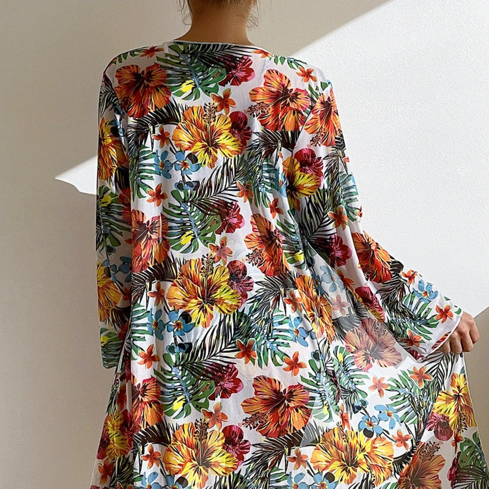 LM | 3-piece floral bikini with cover-up