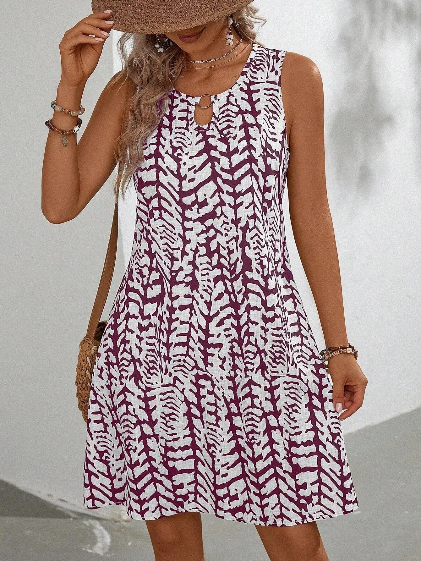 LM | Boho Vintage Sleeveless Mini Dress