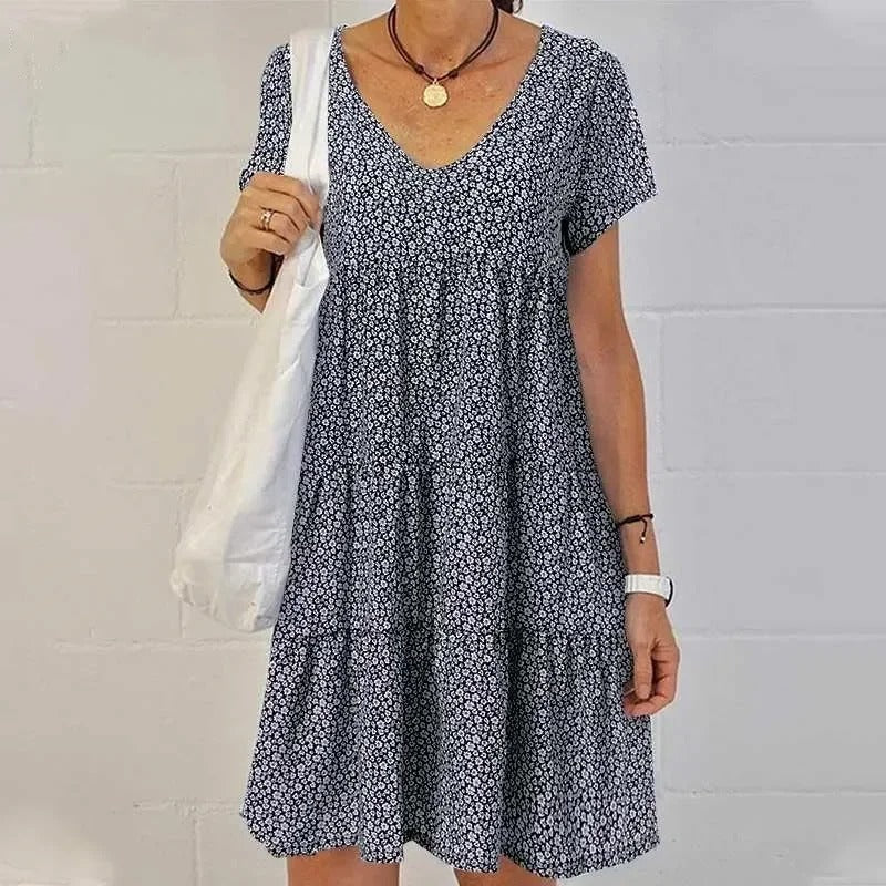 LM | Midi dress with V-neck