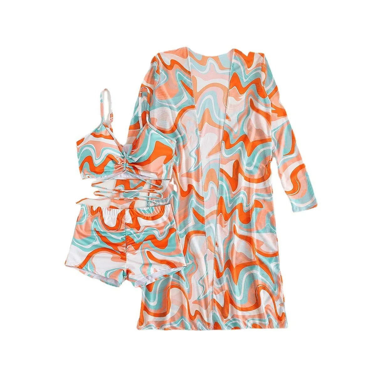 LM | Patterned 3-piece swimwear