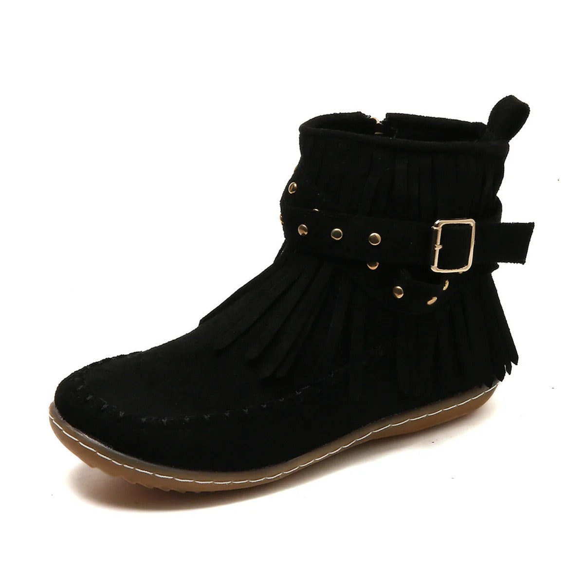 LM | Boho fringed moccasin boots