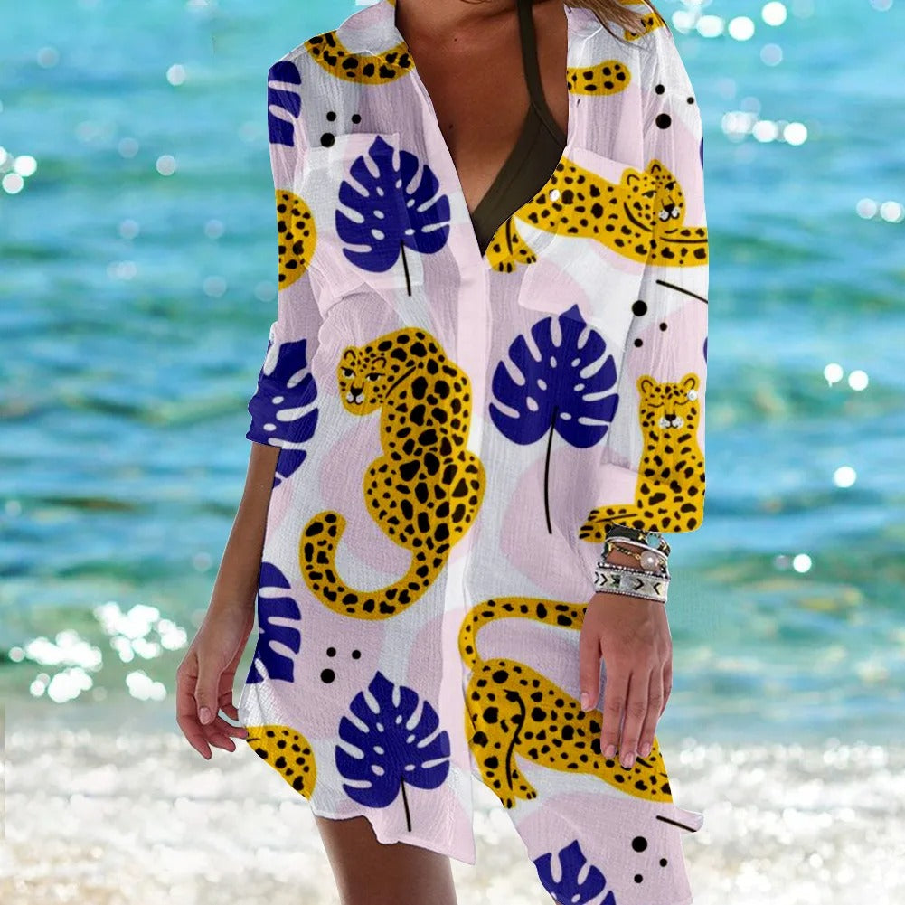 LM | Tropical print mini dress