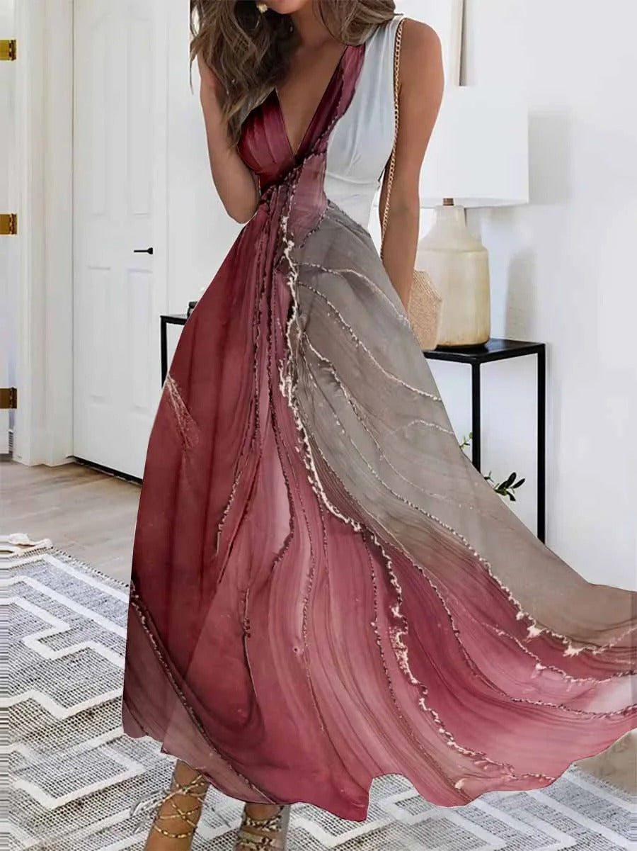 LM | V-neck sleeveless maxi dress